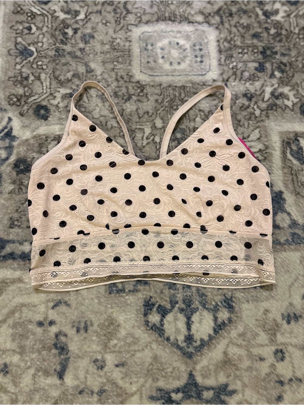 Maidenform Light Pink Polka Dot Lace Bralette